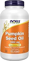 NOW Pumpkin Seed Oil 1000mg Softgels - Cold Pressed, Non-GMO with EFAs & Phytosterols, 200 Count