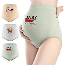 Shindn Women's Maternity Underwear Over Bump Support Panties Funny Slogan lingerie Pregnancy Clothes Gifts