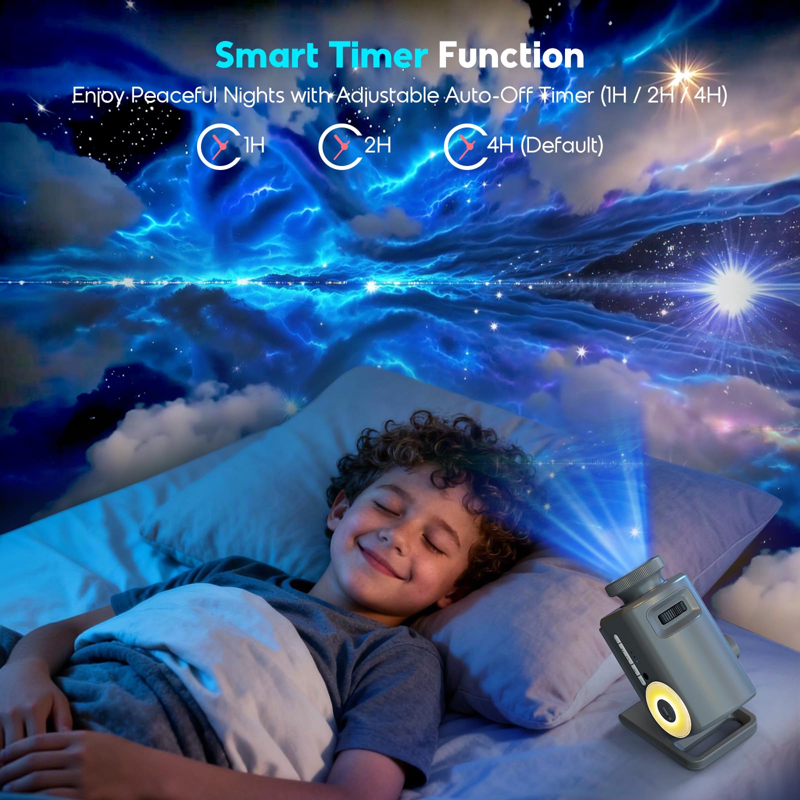 anysun Proiettore Stelle Galassia 3D, 60 Temi e Altoparlante Bluetooth | Telecomando, Luce Notturna, Proiettore Soffitto Aurora Boreale e Nebulose per Camera da Letto, Bambini, Adulti, Regalo