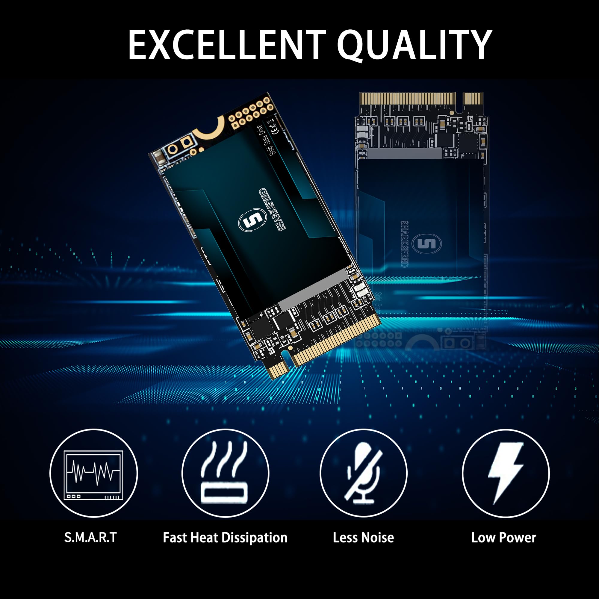 SSD 256GB M.2 2242 NVMe PCIe Gen 3.0x4, Wewnętrzny dysk twardy M2 Kompatybilny z komputerami stacjonarnymi i laptopami