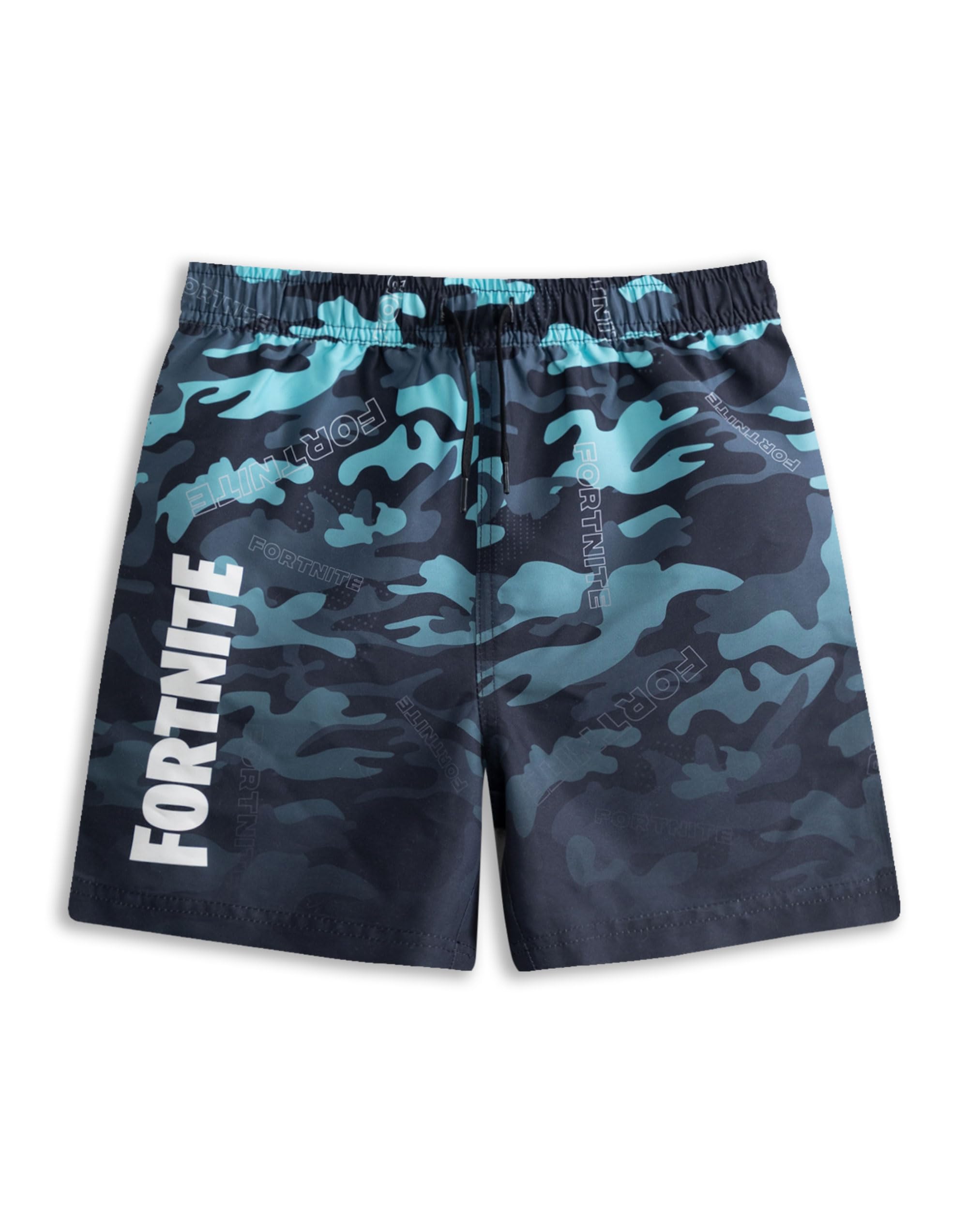Fortnite Boys Blue Camouflage Swim Shorts | Elasticated Waistband & Drawstring Closure | All-Over Print Beachwear | Holiday & Pool Shorts | Kids Gaming Merch - 13-14 Years