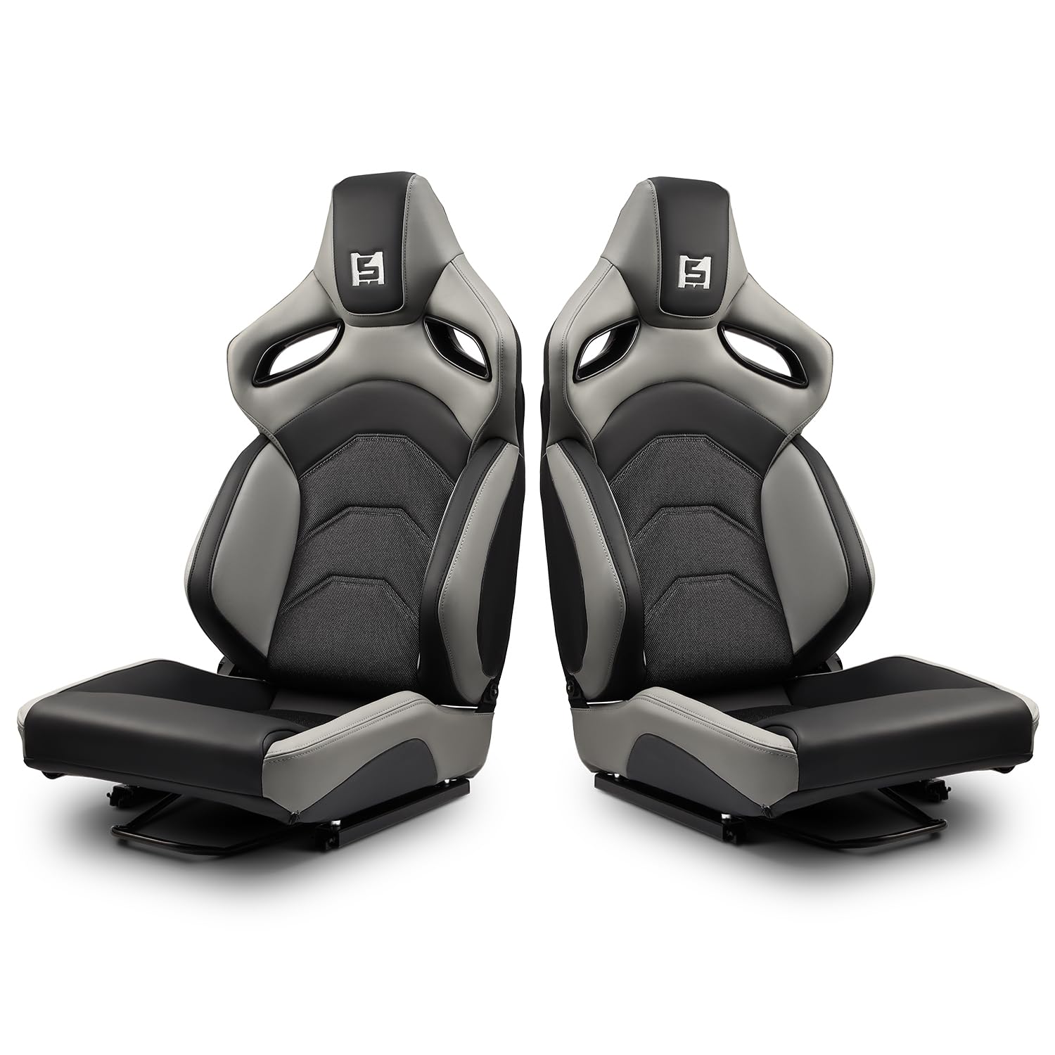 Dark Knight Series Black Blue PVC Reclinable Sport Racing Seats
