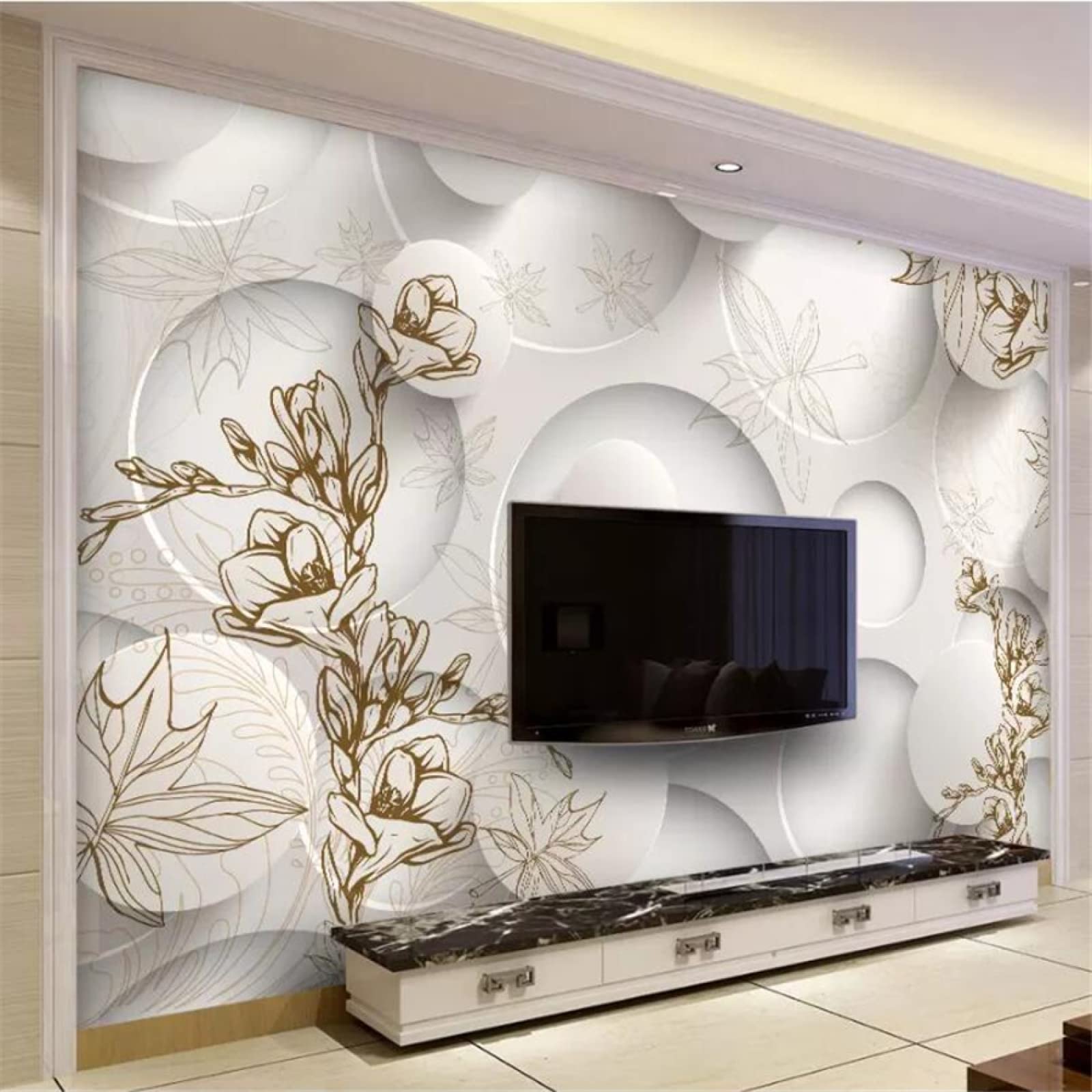 Tapeta ścienna abstrakcyjna i kwiaty szer. 400 x wys. 280 cm mural ścienny 3D tapeta naklejki do salonu sypialni niesamoprzylepne