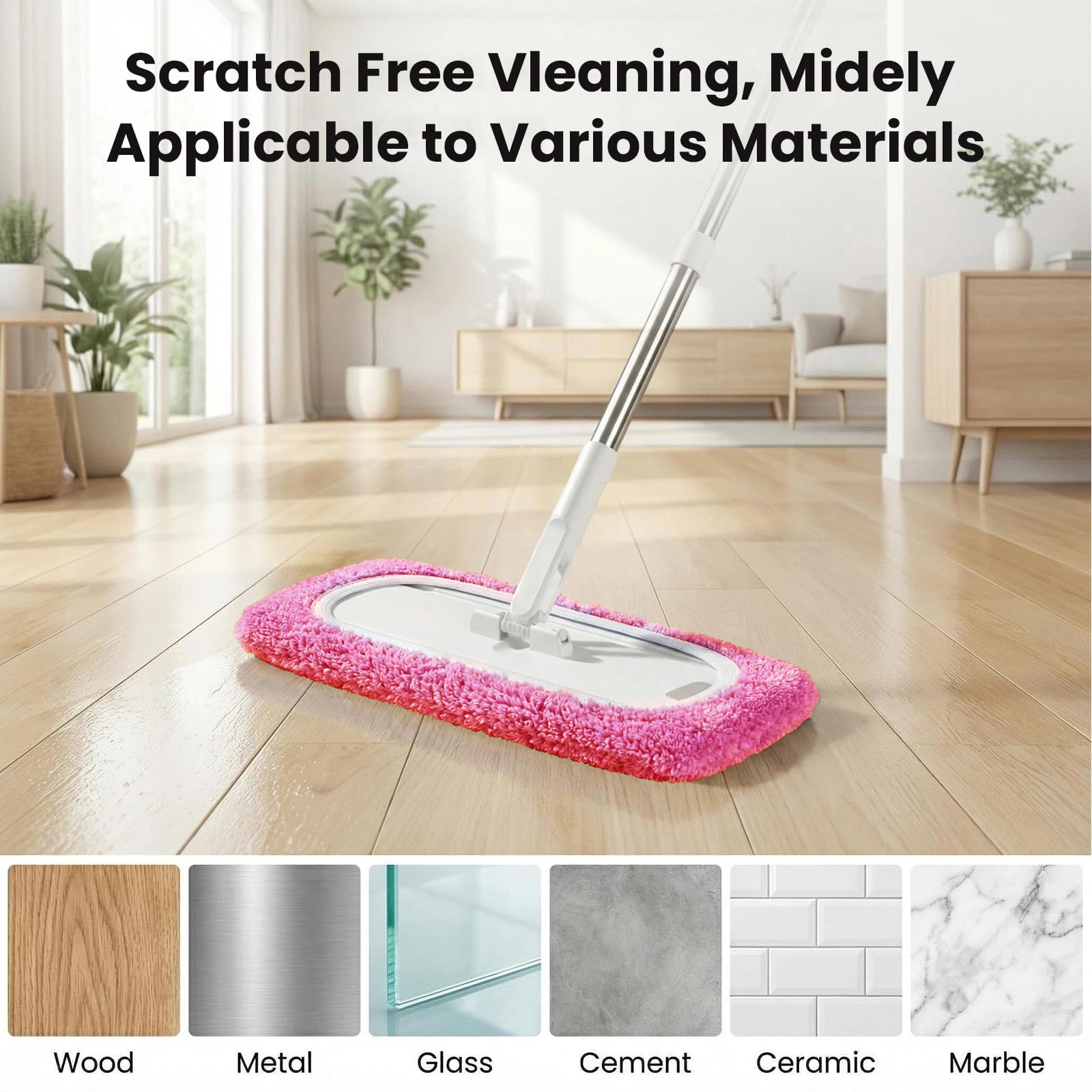 10 sztuk zamiennych ściereczek do mopa dla Swiffer, różowe wilgotne i suche ściereczki do mopa, mikrowłókno, zamienna osłona głowicy mopa, można je prać i ponownie używać
