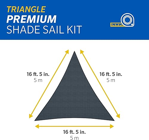 Miniatura 5 de Coolaroo 458188 Persiana para exteriores, triángulo de 16 pies 5 pulgadas, pizarra