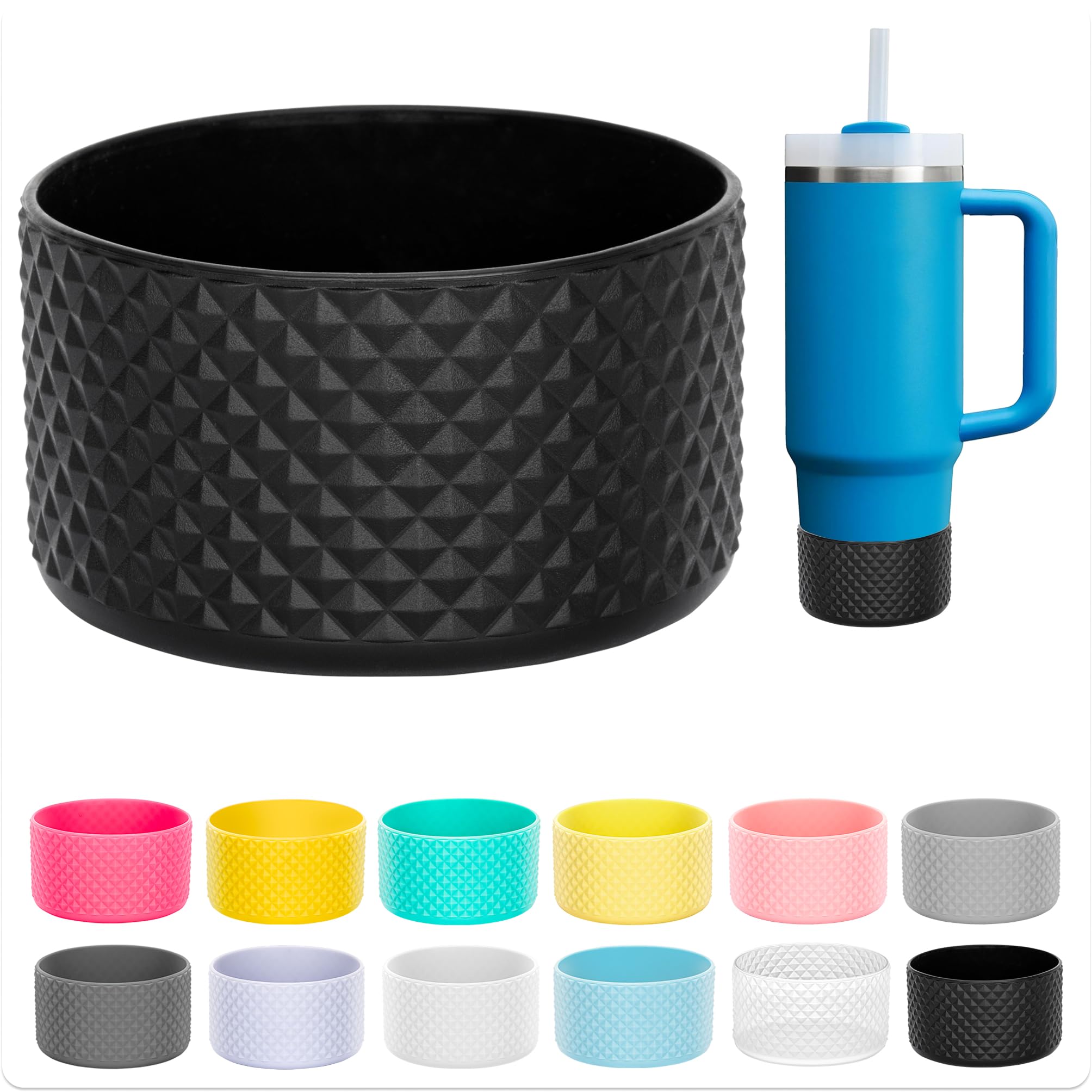 Soledea Silicone Boot for Stanley 40 30 oz for Hydro Flask Water Bottle 12-24oz, Anti Slip Bottom Cover Sleeve for More Bottles/Tumblers Bottom of