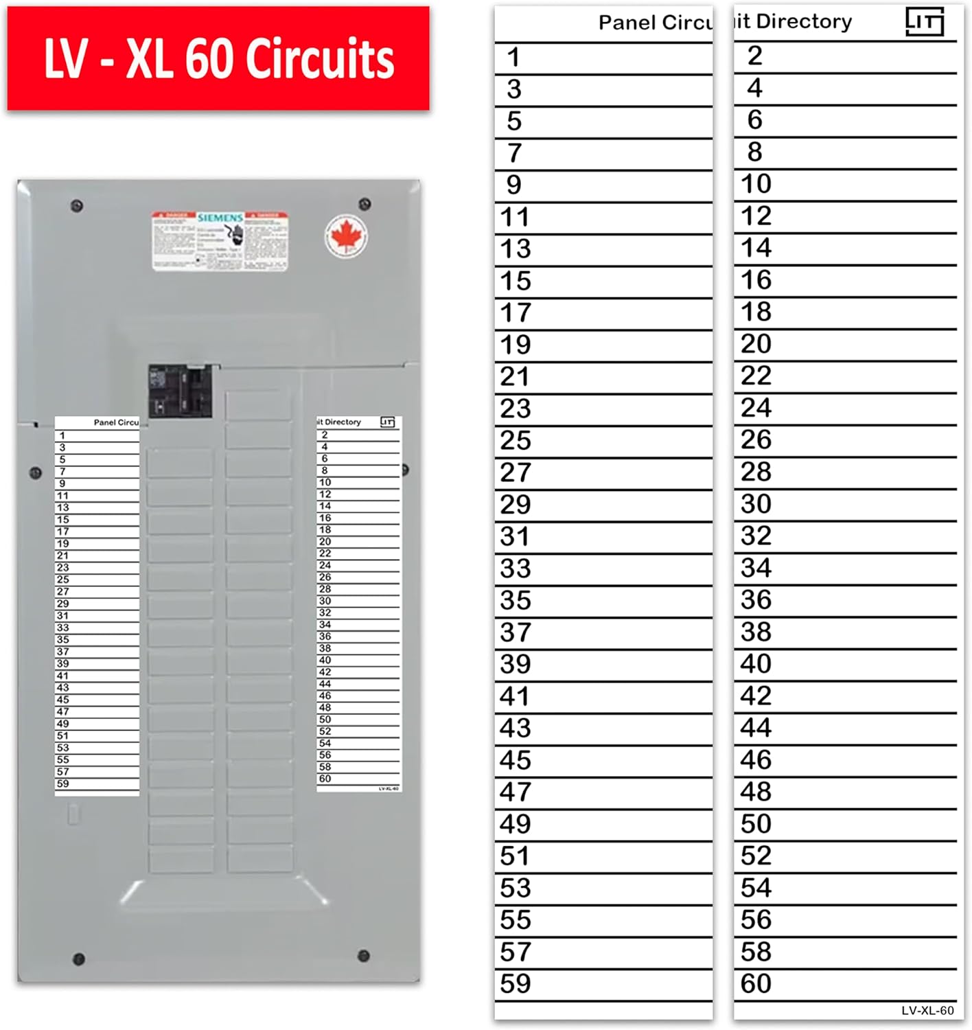 Large 100 Circuits 2 Labels Vinyl Fuse Box Circuit Breaker Panel Directory Labels Stickers Decals for All Electrical Panel/Load Centers Waterproof