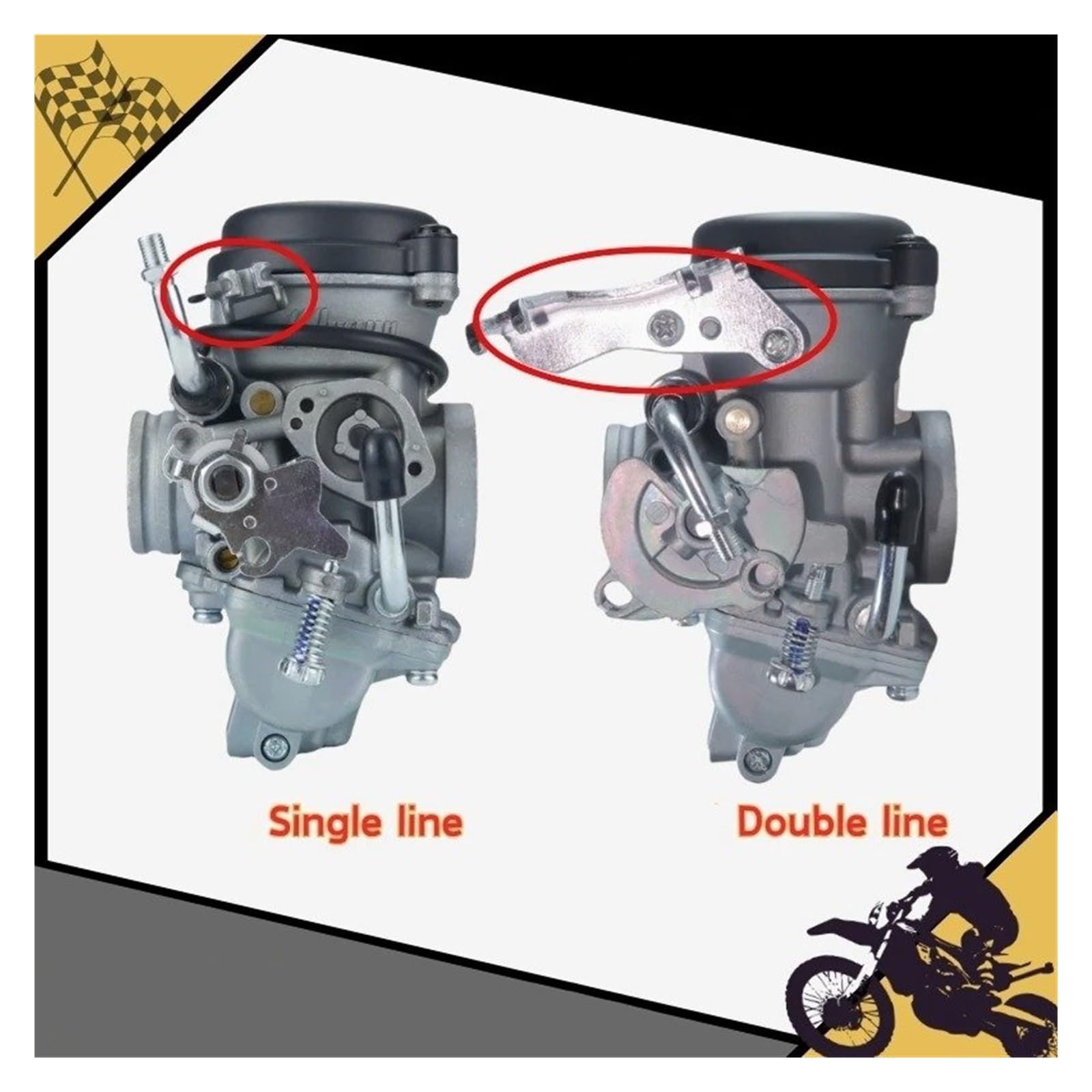 Motosierra Carburador Carburador Motocicleta 26mm Para Fz16 Para Byson 150 Para Fazer Para V1 Para Fzs Para Bajaj Para Televisores Vehículo Todoterreno 2 Tiempos(Single line)