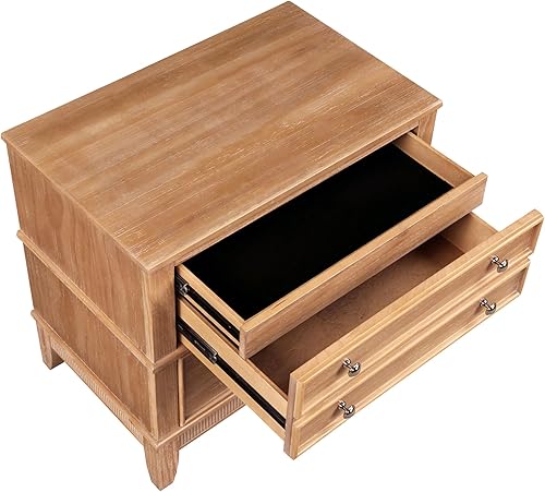 Miniatura 13 de Mesita de noche de 3 cajones para dormitorio, mesa auxiliar con bandeja extraíble, moderna mesa auxiliar de madera para dormitorio, pasillo, sala de