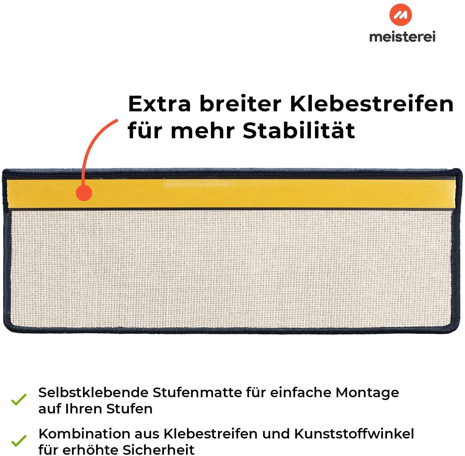 casa pura 15x Treppenstufen Matten, Stufenmatte innen für Treppe, Dynasty Velours Treppenteppich selbstklebend, Teppich für Treppenstufen (rechteckig, Blau)