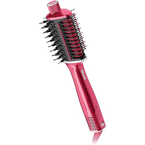 Shark Glossi 2-in-1 Hot Tool and Air Glosser | Ultra-Fast, Ultra-Glossy Blowouts at-Home | Heat-Controlled Ceramic, Curly, Coily, and Color Friendly | Raspberry | HT302BP