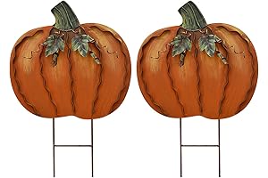 Pumpkin Garden Stakes - Corn Stalks Decorations Outdoor Tall Faux