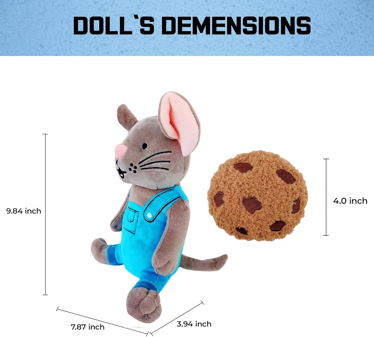 If You Give Mouse a Cookie Plush Toy | Cute Mouse and Cookies Soft Stuffed Animal Plush, Book Buddies Plushie, Ideal Gift for Kids Boys and Girls