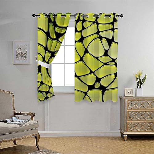 Cortina para Dividir Habitacion - Cortinas de arte de mosaico amarillo para armario, sin puerta, sábana opaca de 63 pulgadas de ancho por 63