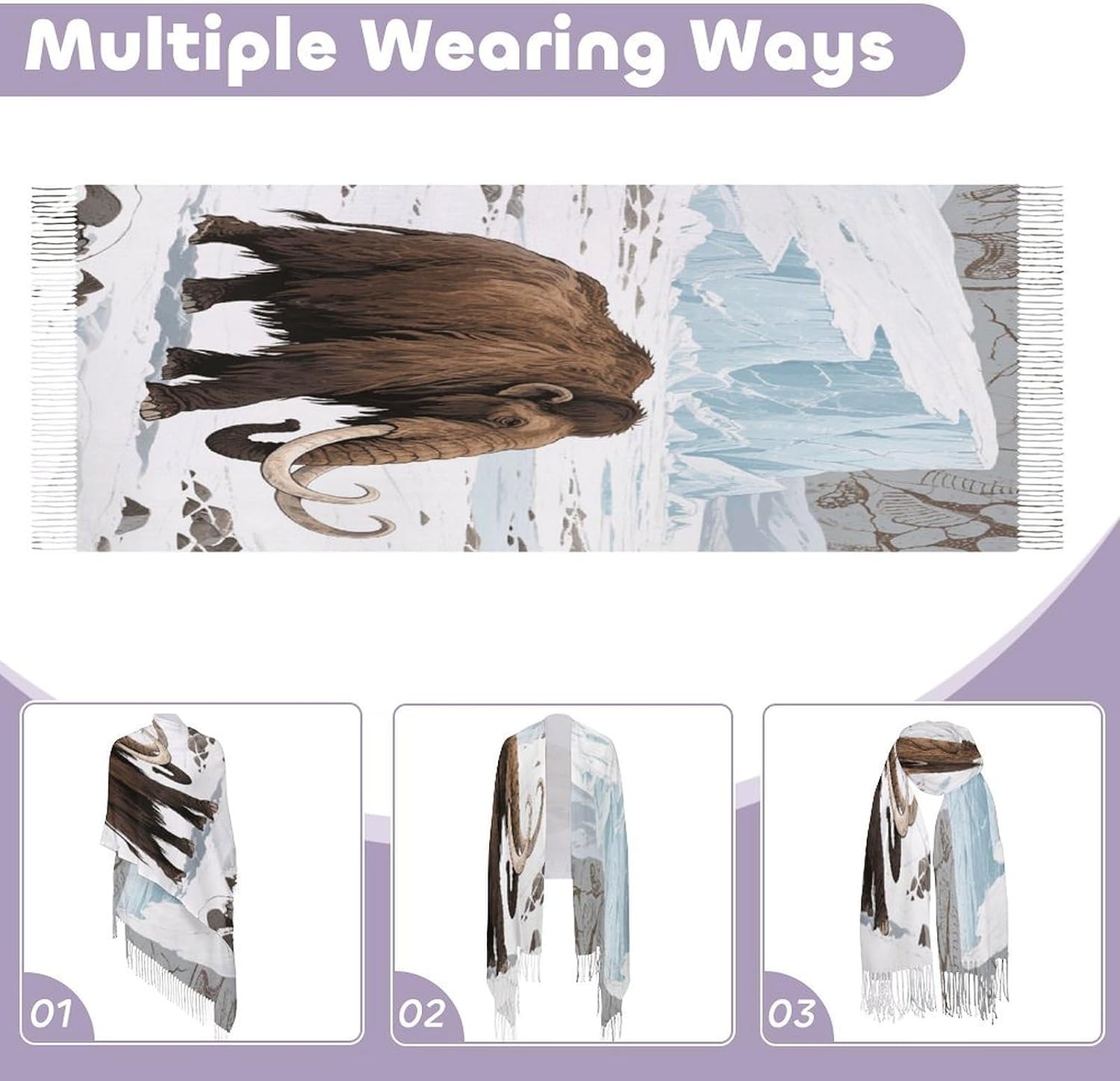 Mammoth Scarf for Women Men Classic Fashion Blanket Scarves Soft Cashmere Feel Scarf Cold Weather Warm Long Shawl Winter Large Scarves Classic Blanket Scarfs Thick
