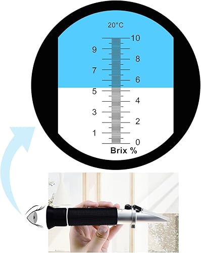 Miniatura 6 de 0-10% Brix Refractómetro con ATC Soluciones de contenido de azúcar de baja concentración Precisión 0.1% Líquido de corte de savia de arce CNC