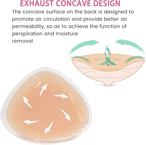 Miniatura 4 de Vollence Autoadhesivo Triángulo Silicona Pechos Falsos Mastectomía Prótesis Travesti Transgénero