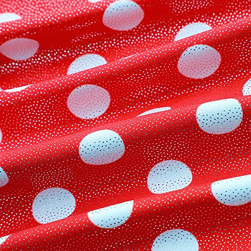 Collant de ginástica para meninas, manga comprida, biqueteiro, vermelho, rosa choque, branco, bolinh