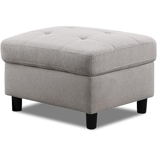 asunflower Couch Ottoman Rectangle for Sectionals Sofa Couch as Chaise Lounge 30" x 24" Ottomans Footrest Fabric Gray Button-Tufted Ottoman Bench