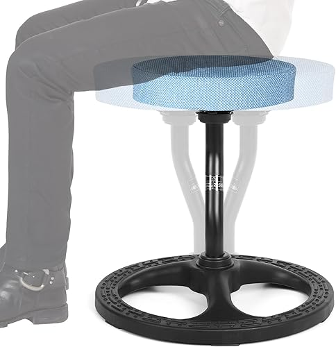 Miniatura 13 de Silla para TDAH para niños, sillas de yoga para adultos, taburete oscilante con asiento flexible para escritorio con base antideslizante y funda