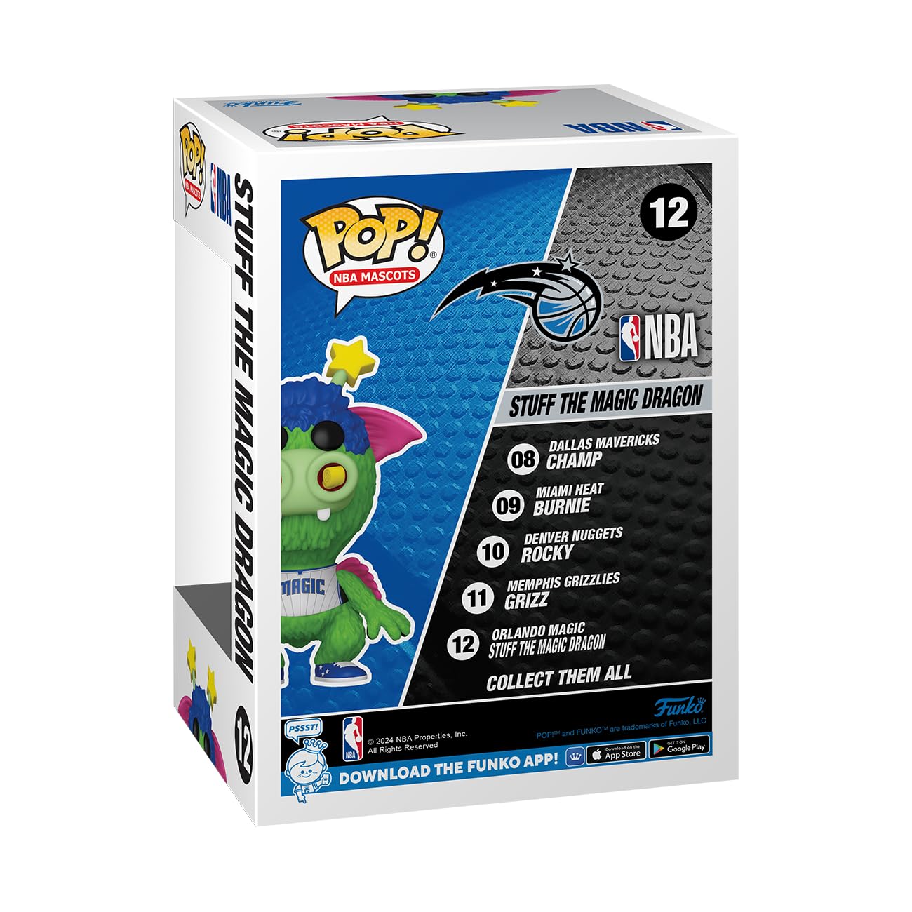 Funko Pop! NBA: Mascots, Orlando, Stuff the Magic Dragon, NBA Mascots, Collectable Vinyl Figure, Gift Idea - Image 3
