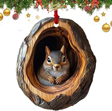 Animal Christmas Ornaments 2025,Forest Animal Christmas Ornaments,Squirrels Ornaments for Christmas Tree, Personalized Christmas Ornament Gift Ideas SquirrelsNot 3D