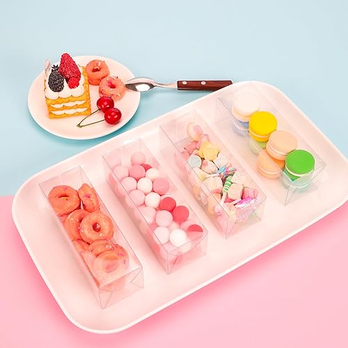 Miniatura 3 de Moretoes 45 cajas de regalo transparentes, cajas de regalo transparentes, pequeñas cajas de plástico para galletas de chocolate, bodas, fiestas, 2 x
