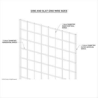 Econoco Grid Panels, Wire Display, 3 Pack, Chrome, 2x5ft