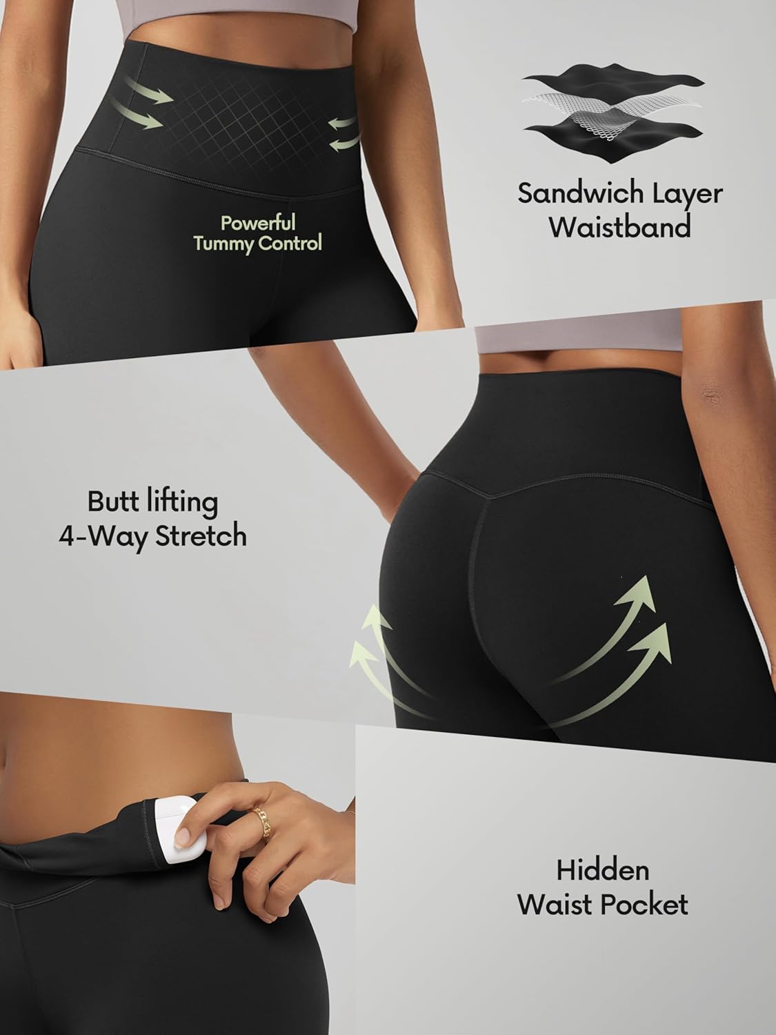 ODODOS Tummy Control Compression Shorts for Women, 4" / 6" / 8" / 10" High Waist Workout Biker Shorts with Inner Pocket - Image 5