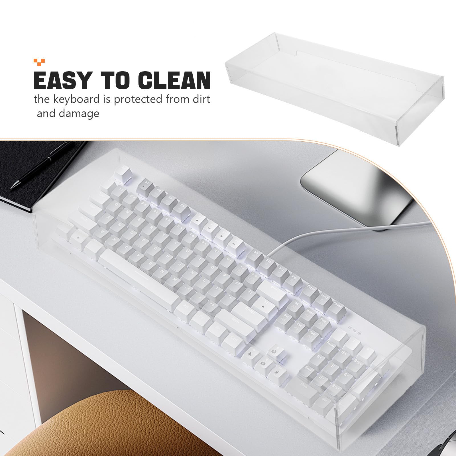 Copertura Protettiva Protezione Antipolvere in Acrilico Bianco per Tastiera Design Trasparente Resistente ai Graffi per Computer Laptop e Tastiere Meccaniche