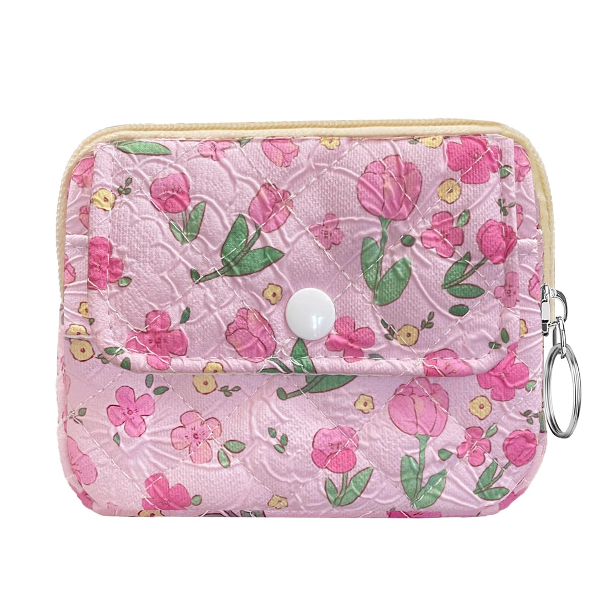 Cute Prints Cotton Quilted Coin Purse for Women Girls