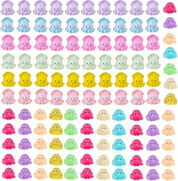 140 Pcs Mini Octopus Figurines Tiny Resin Octopus for DIY Fairy Garden Miniature Moss Landscape