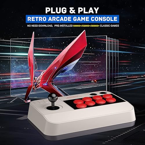 Miniatura 3 de Kinhank Super Console Arcade Game Console, Arcade Stick X3 con más de 50000 juegos, Joystick 3D de 360, consola de juegos retro con 3 sistemas,