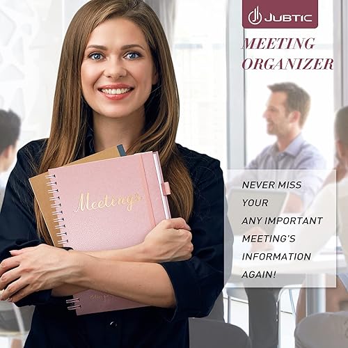 Miniatura 6 de JUBTIC Cuaderno de reuniones para el trabajo con artículos de acción, diario de trabajo, organizador de proyectos, cuaderno de negocios para