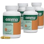 Emma Gut Health - 4 Pack - Gas and Bloating Relief, Constipation, Leaky Gut Repair - Gut Cleanse & Restore Digestion - Regulate Bowel Movement. Probiotics and Laxative Alternative, 240 Capsules