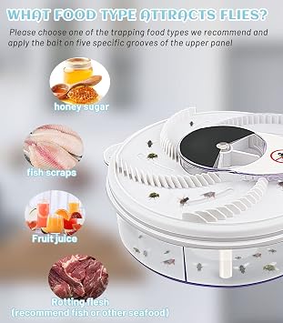 Electric Fly Trap, Fly Trap Pest Device Insect Catcher Automatic Flycatcher Fly Trap Pest Reject Control Catcher Insect Repellents Tools