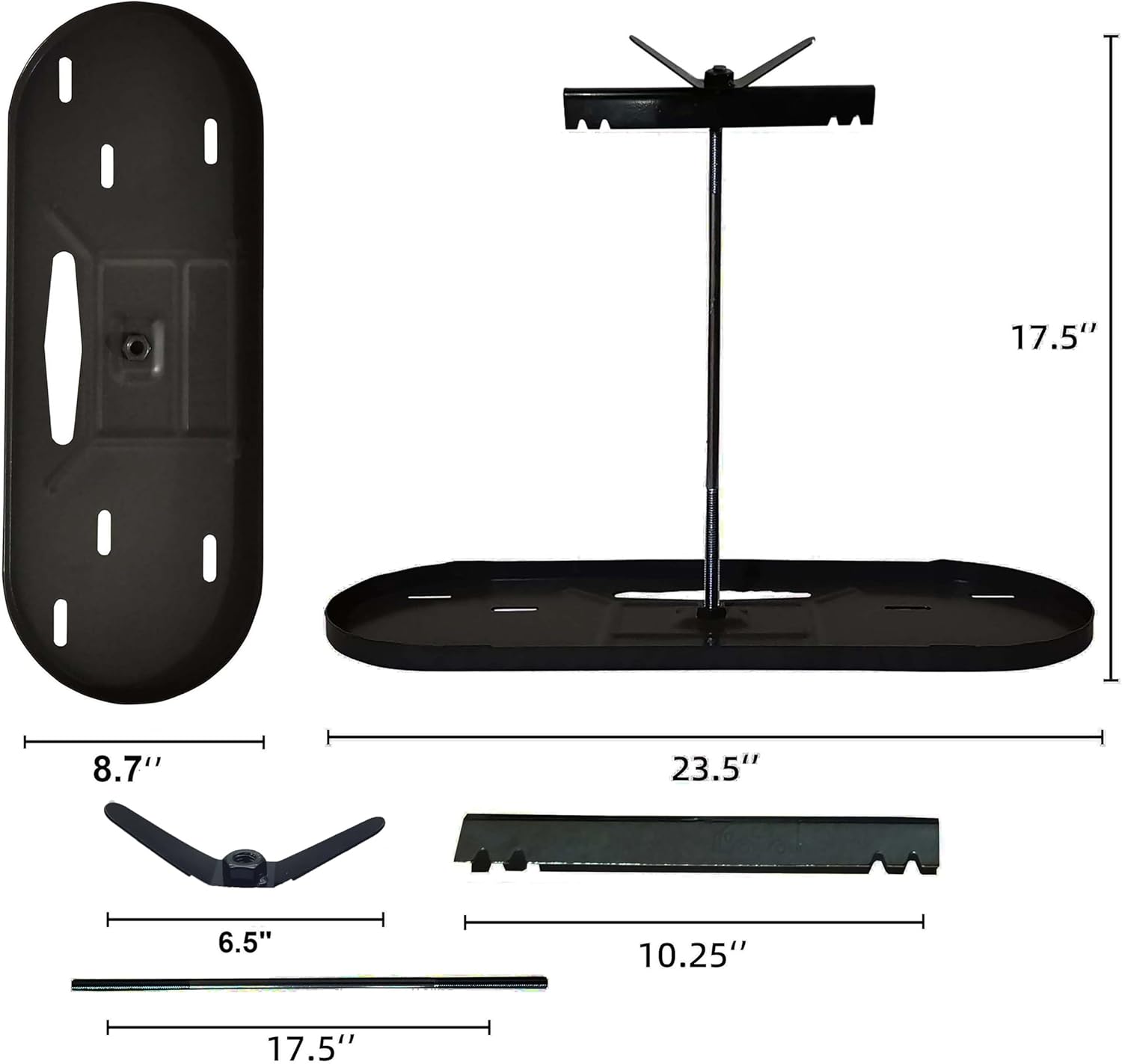 RV Dual Propane Tank Cylinder Rack for Camper and Travel Trailer for 20lb Tanks, All Parts Black for Bottom Tray, Vertical Bar, Securing LP Wing Nut, and Connecting Bar-All Parts Black