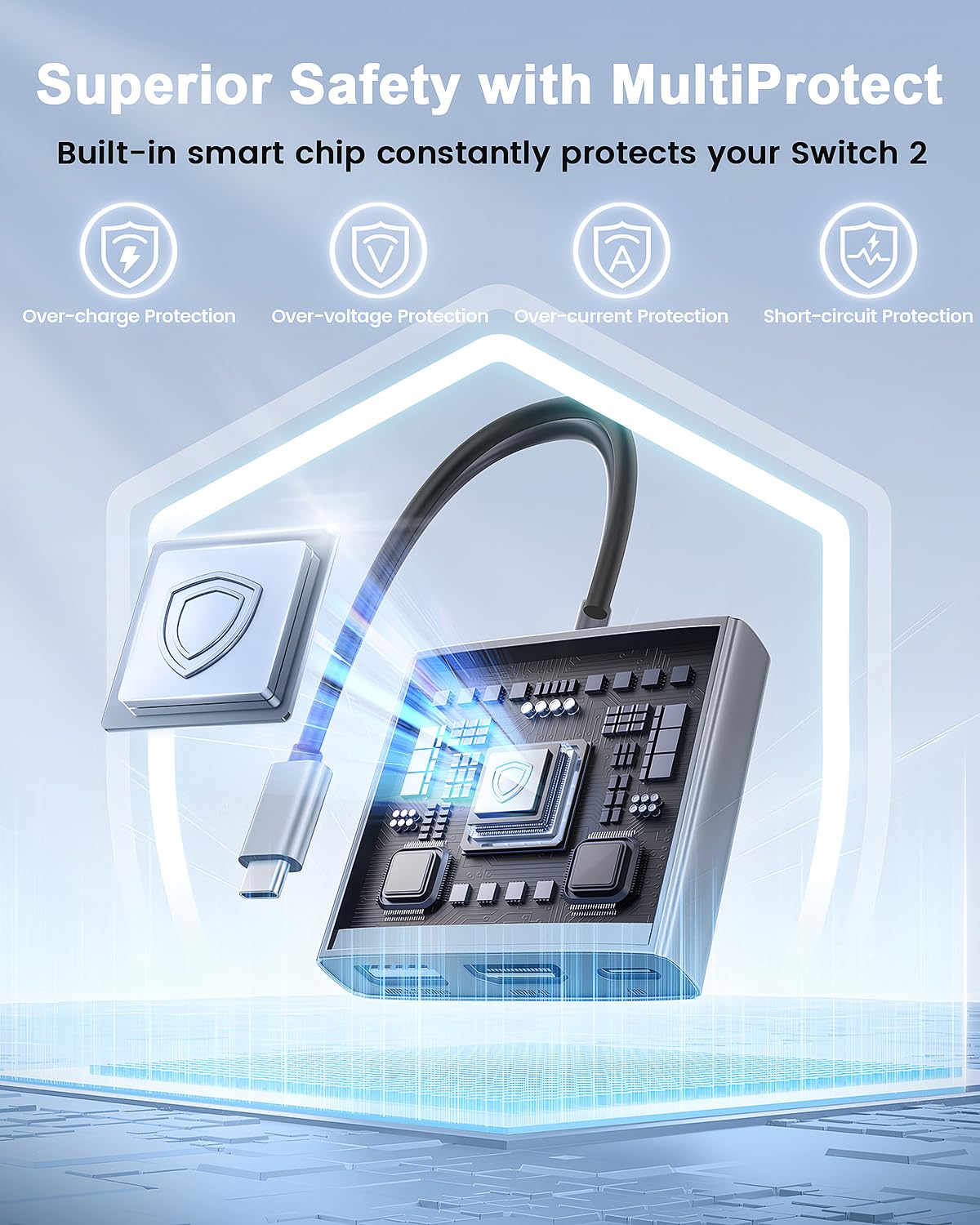 Aluminum Alloy 3-in-1 Switch 2 Dock, Bemkiru Portable Travel Dock for Nintendo Switch 2/Switch/OLED/ROG Ally/Legion GO, Switch 2 TV Docking Station Adapter with HDMI 4K@60Hz, USB 3.2 and PD 100W - Image 8