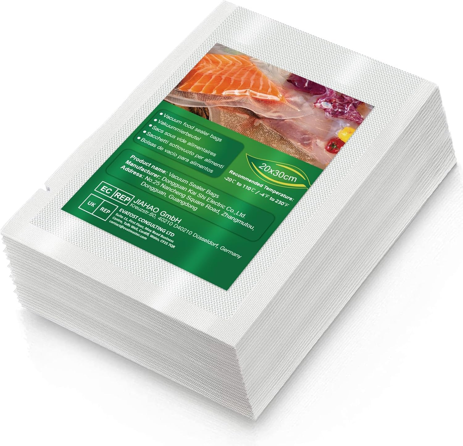 Vacuum Food Sealer Bags 20X30cm/100 Bags Textured Food Vacuum Sealer Bag Thick Embossed Bags Upgrade Design Pre-Cut Bag BPA Free for Food Storage Sous Vide Cooking