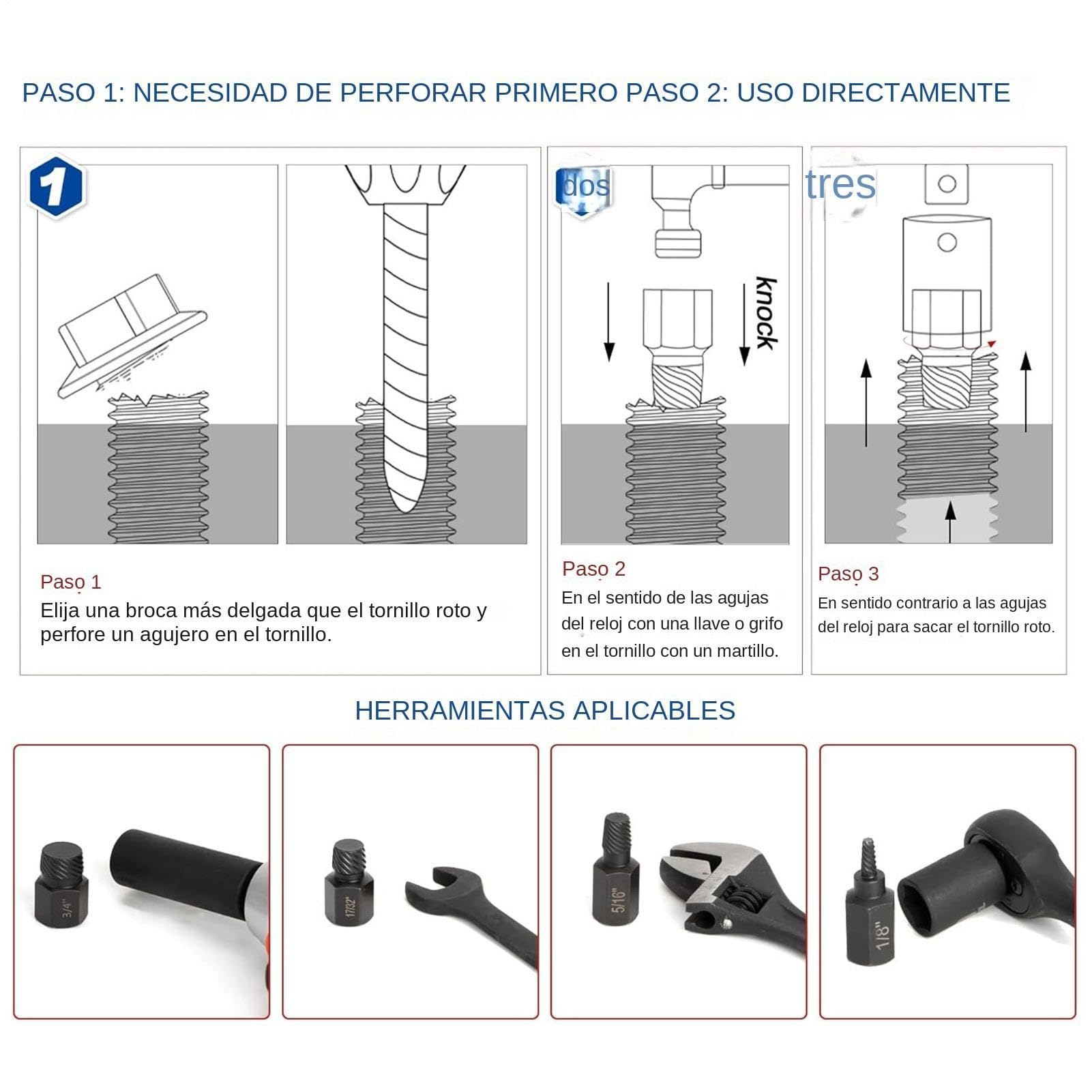 Juego de Extractores Juego de 25 piezas para tuercas y espárragos