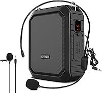 Vista 1 de Amplificador de voz Bluetooth con micrófono de solapa/micrófono auriculares-18W IPX5 impermeable pequeño megáfono altavoz sistema Pa, micrófono