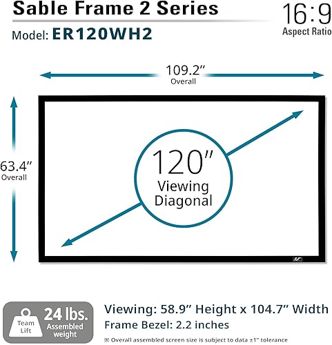 Miniatura 2 de Pantalla de proyección de marco fijo CineWhite, SableFrame 2