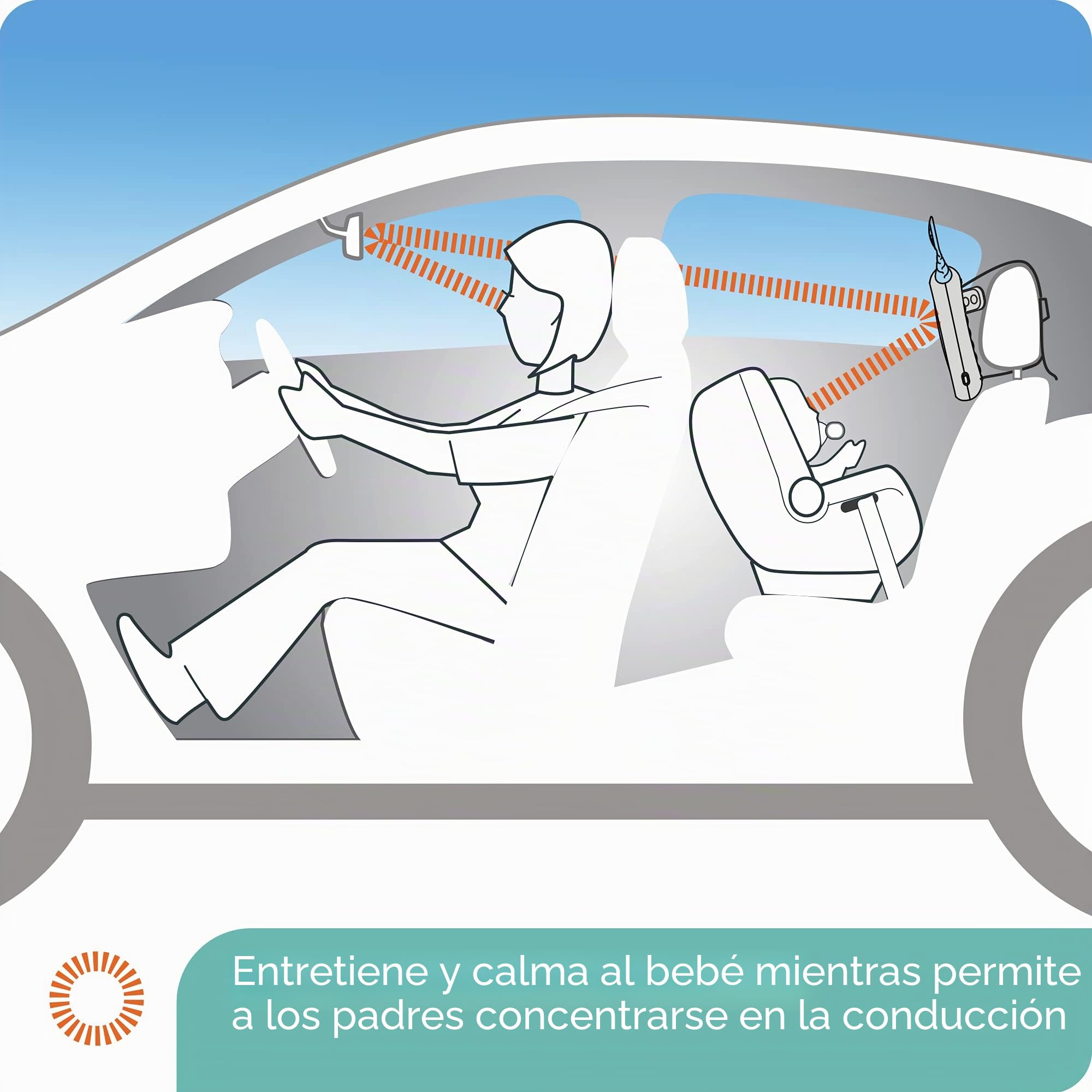 Oly Active - Espejo de coche para bebé – a prueba de roturas – Espejo infantil con cara trasera para entretener, calma y mantiene al bebé visible – 10 x 11.7 x 3 pulgadas