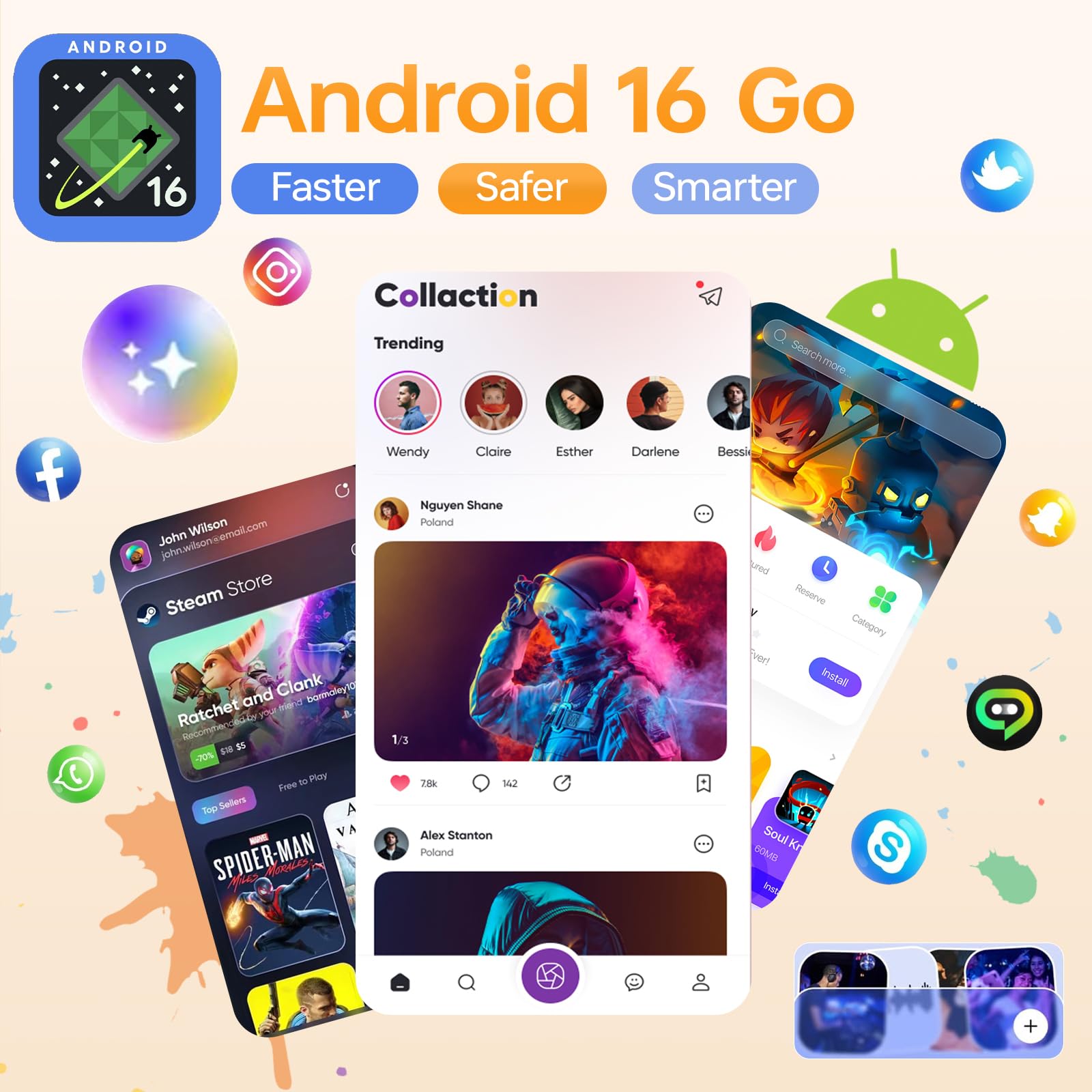 Blackview WAVE 2C Smartphone Android 16, 5" Mini Cellulare in Offerta | 12GB RAM+32GB ROM/1TB Telefono Cellulare in Offerta, 3000mAh Cellulari, 4G Dual SIM Telefoni, Face ID, 3 Slot Carte, 3.5mm