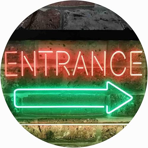 Vista 13 de ADVPRO Letrero de neón LED de doble color, flecha de entrada, rojo y azul, 16 x 12 pulgadas st6s43-i3893-rb