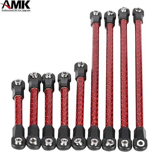 Miniatura 7 de AMK 9 barras de acoplamiento de fibra de carbono SCX10 III Enlace Varillas de acoplamiento a escala 110 SCX10 SCX10 para RC Crawler Body LCG Chassis