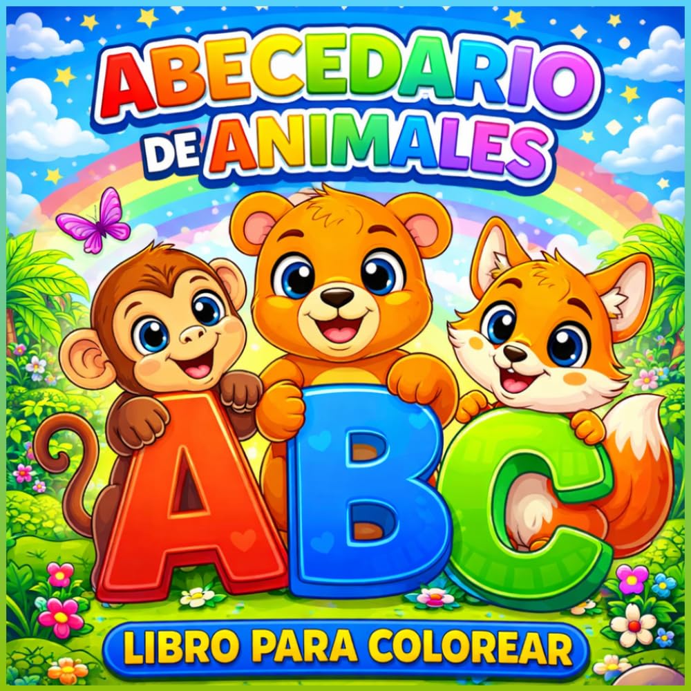 Libro para colorear letras y animales (español)