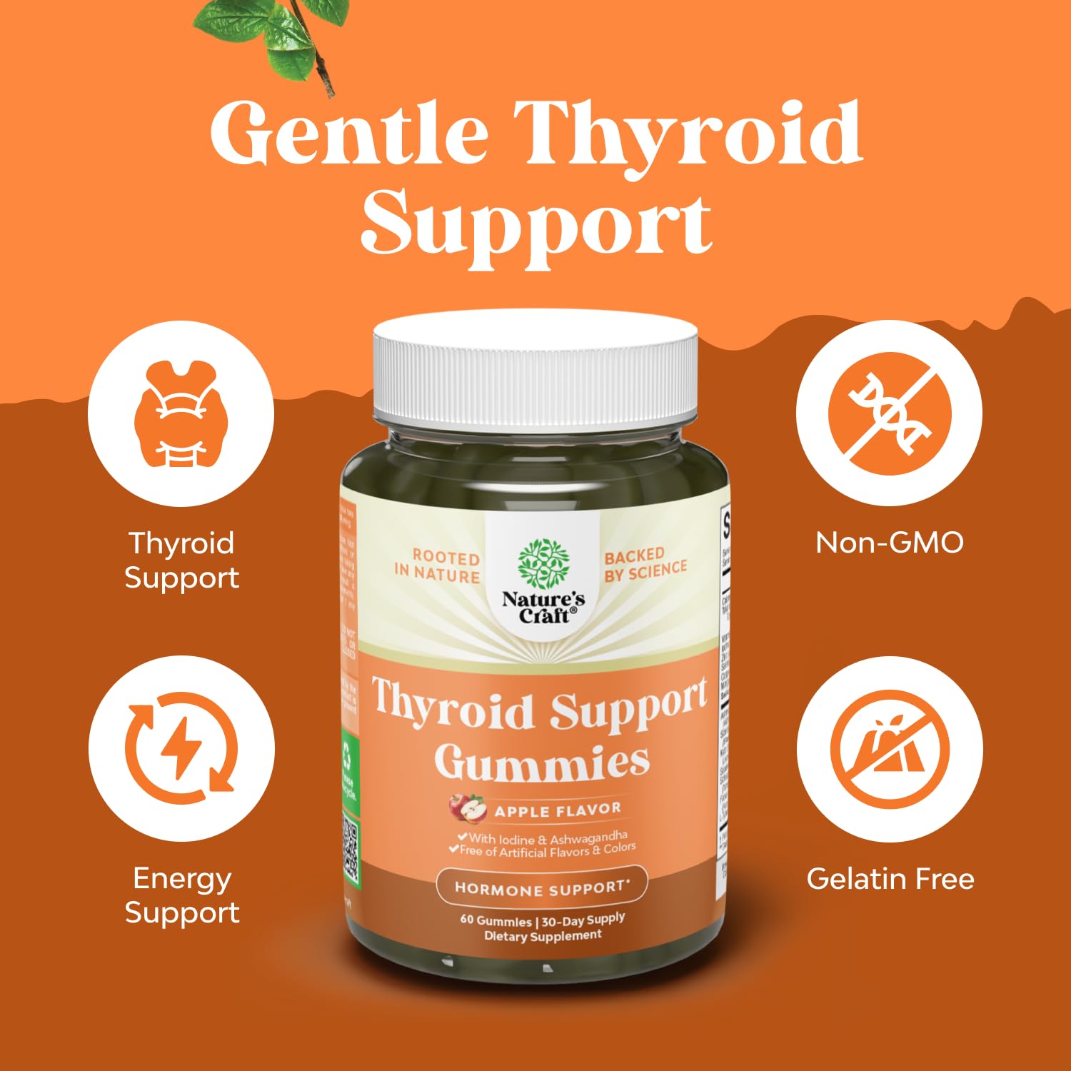 Thyroid Support for Women & Men - Energy & Metabolism Gummies - 60 Count — Amazon image 3