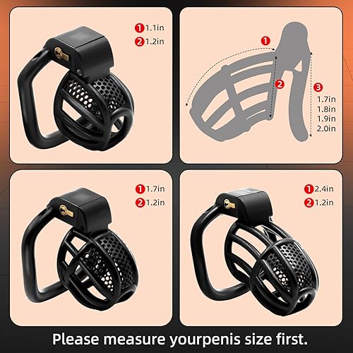 Vista 17 de Jaula de castidad masculina para el pene - Jaula de castidad para hombre, ejercicio de pene impreso en 3D, equipo de bondage negro, ligero, juguete