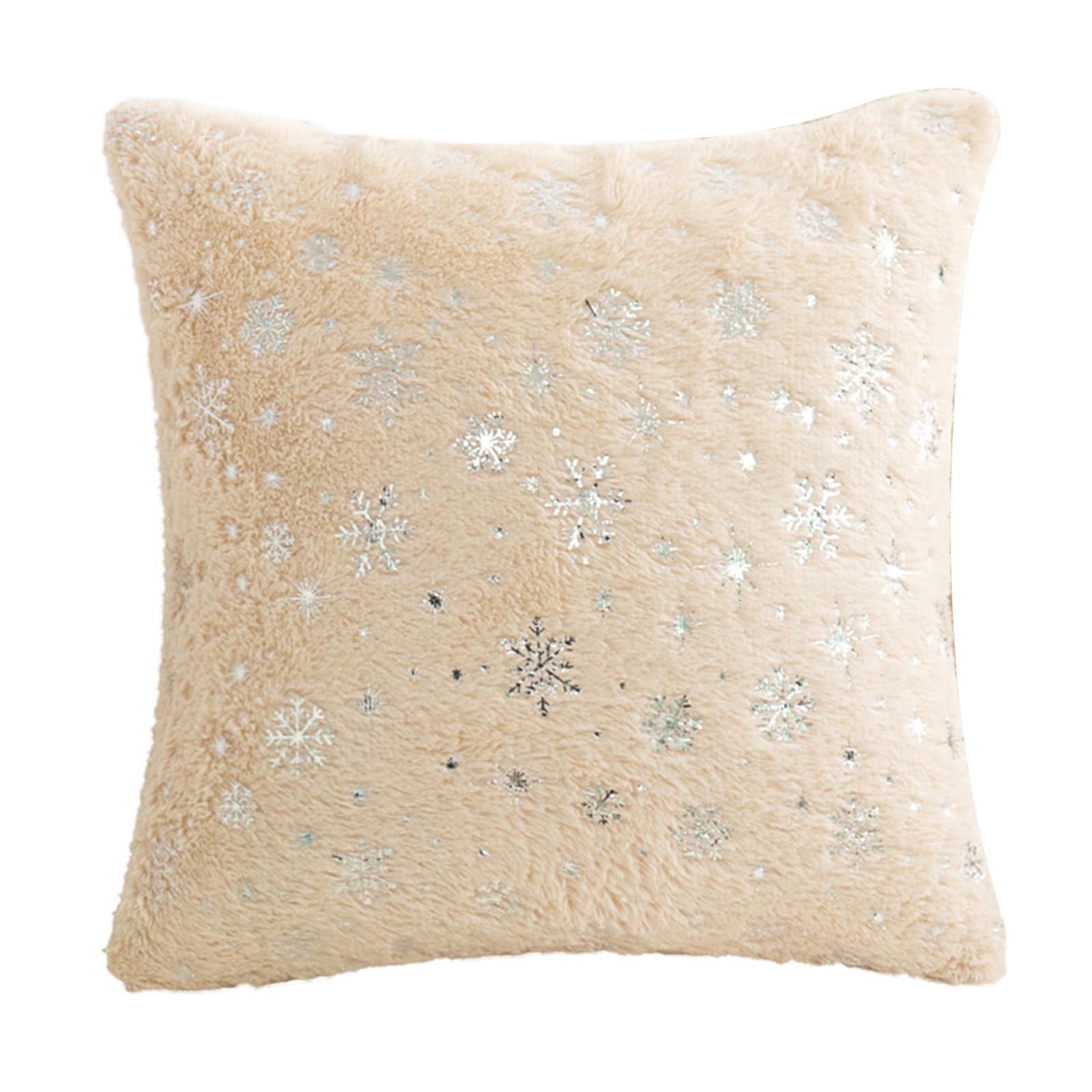 Christmas Throw Pillow Cover Plush Snowflake Pillowcase Cushion Covers Winter Sofa Couch Decoration Home Bedroom Decor